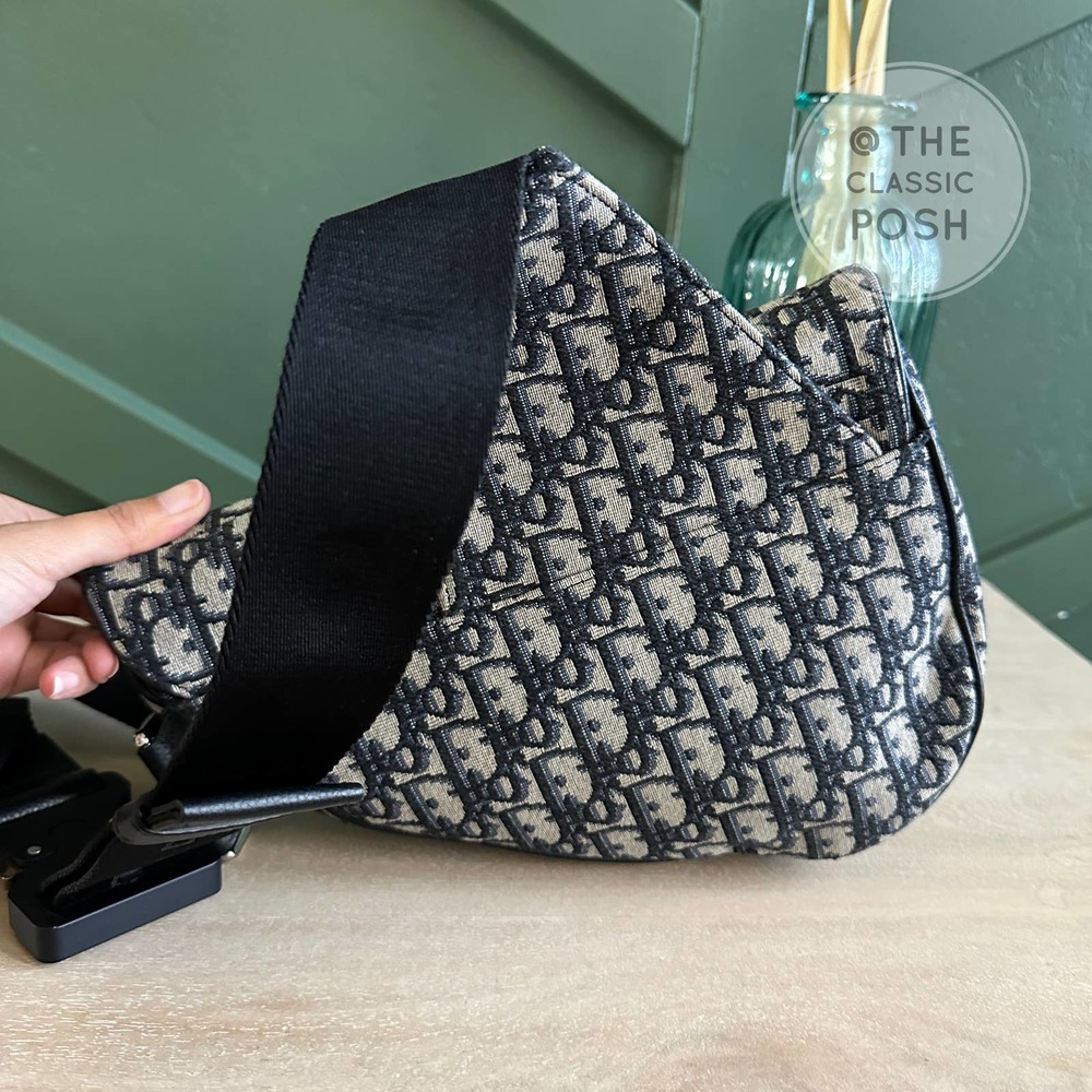 ❌SOLD❌Christian Dior Unisex Saddle Crossbody Bag Beige Oblique Jacquard - Picture 2 of 13